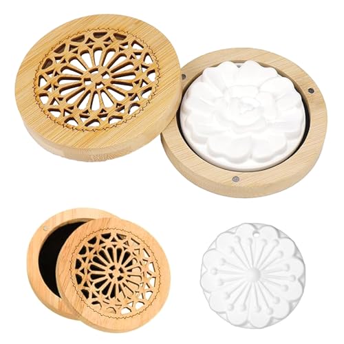 YCHYAN Diffuser Ätherische Öle mit Duftstein, Ätherische Öle mit Duftstein Aroma Diffuser, Hölzerner Diffuser Ätherische Öle Räucherkiste, Inklusive Einer Hölzernen Diffusorbox, Geeignet für Haus von YCHYAN