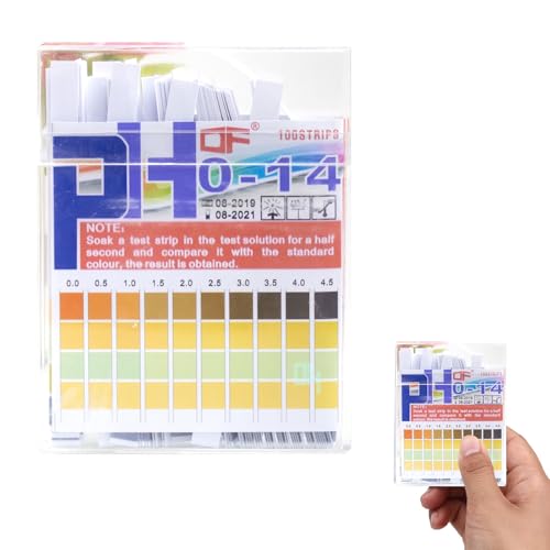 100 Stück PH Teststreifen, PH Wert Teststreifen, Lackmuspapier, Vierfarbiges Säure Basen Teststreifen, Indikator, Messbereich 0-14, für Hause, Aquarien, Laboratorien Verschiedene usw Flüssigkeiten von YCICHE