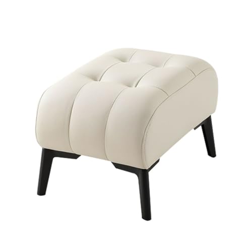 Bequemer gepolsterter Hocker Fußhocker mit weich gepolstertem Sitz, Kleiner Beistelltisch mit Metallbeinen, Hocker zum Schuhewechseln im Eingangsbereich(Cream-apricot,Extra Large) von YCKEGEW