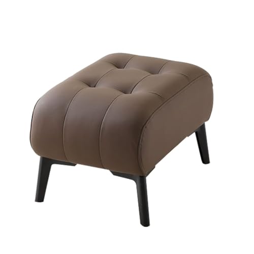 Bequemer gepolsterter Hocker Fußhocker mit weich gepolstertem Sitz, Kleiner Beistelltisch mit Metallbeinen, Hocker zum Schuhewechseln im Eingangsbereich(Dark Brown,Extra Large) von YCKEGEW