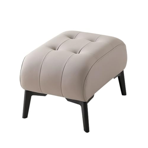Bequemer gepolsterter Hocker Fußhocker mit weich gepolstertem Sitz, Kleiner Beistelltisch mit Metallbeinen, Hocker zum Schuhewechseln im Eingangsbereich(Light Grey,Extra Large) von YCKEGEW