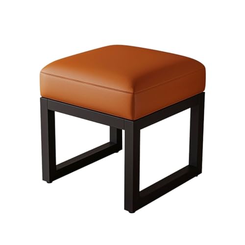 Gepolsterte Ottomane Schuhbänke Für Den Eingangsbereich, Kleine Quadratische Hocker Mit Gepolstertem Sitz, Schminktischhocker Sofafußhocker Zum Entspannen(Orange) von YCKEGEW