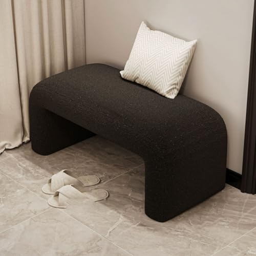 Gewölbte Gepolsterte Sitzbank, Sitzbank Für Bekleidungsgeschäfte/Friseursalons, Bänke Für Das Fußende Von Betten Hocker Zum Schuhewechseln Für Den Eingangsbereich(Black,120cm) von YCKEGEW