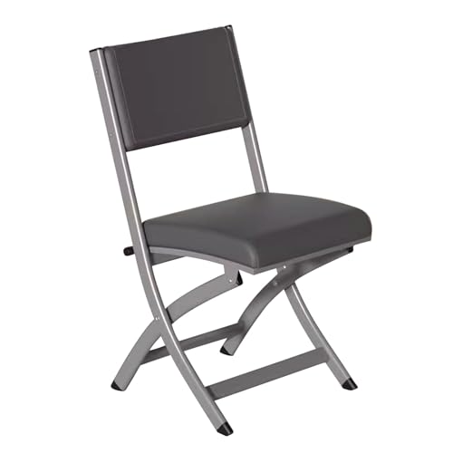 Klappstühle Mit Gepolsterten Sitzen Für Draußen Und Drinnen, Kompakter Stuhl Für Den Rasen Stapelbare, Faltbare Gästestühle Für Meetings, Schulungen, Platzsparend, Stabiler Rahmen ( Color : Grey ) von YCKEGEW