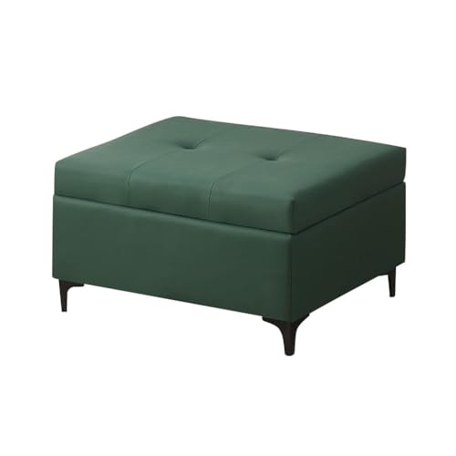 Kleiner Hocker Mit Stauraum, Rechteckige Ottomane Als Fußstütze Weich Gepolsterter Sitz Mit Metallbeinen, Trittleiter Für Zu Hause Fußhocker Für Das Wohnzimmer(Dark Green) von YCKEGEW