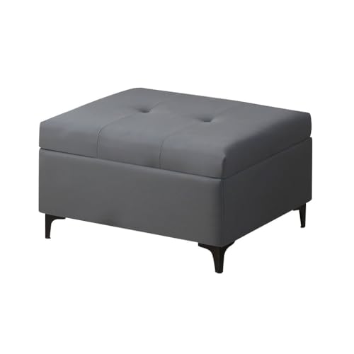 Kleiner Hocker Mit Stauraum, Rechteckige Ottomane Als Fußstütze Weich Gepolsterter Sitz Mit Metallbeinen, Trittleiter Für Zu Hause Fußhocker Für Das Wohnzimmer(Grey) von YCKEGEW