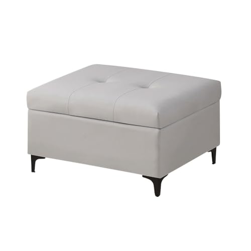 Kleiner Hocker Mit Stauraum, Rechteckige Ottomane Als Fußstütze Weich Gepolsterter Sitz Mit Metallbeinen, Trittleiter Für Zu Hause Fußhocker Für Das Wohnzimmer(Light Grey) von YCKEGEW