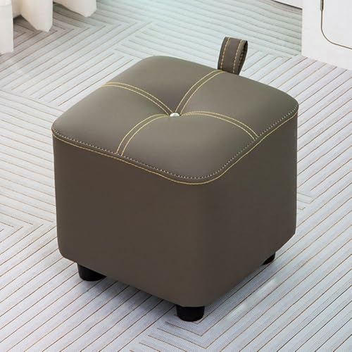 Kleiner Ottoman-Hocker-Würfel Gepolsterte Sitzhocker Für Sofas, Pouf-Fußhocker Bettende-Bank Hocker Zum Schuhewechseln Für Den Eingangsbereich Und Das Schlafzimmer(Coffee Brown,H-35cm) von YCKEGEW