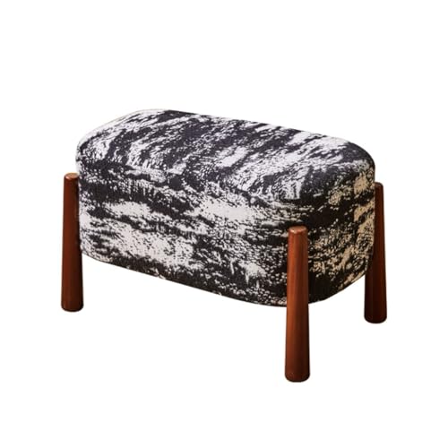 YCKEGEW 12,5" Kleiner Fußhocker, Sofa-Bank Mit Cordbezug Pouf-Fußstütze Mit Holzbeinen, Schuhbank Für Den Flur Trittstühle Für Wohnzimmer, Schlafzimmer, Eingangsbereich(Ink wash Painting) von YCKEGEW