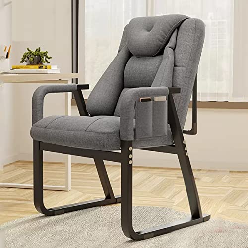 YCKEGEW Akzent Stuhl Mid Century Modern Relaxsessel Mit Liegefunktion, Liegesofa Stuhl Für Schlafzimmer Kleine Zimmer Indoor, Lounge Sessel Schreibtischstuhl (Color : Grey) von YCKEGEW