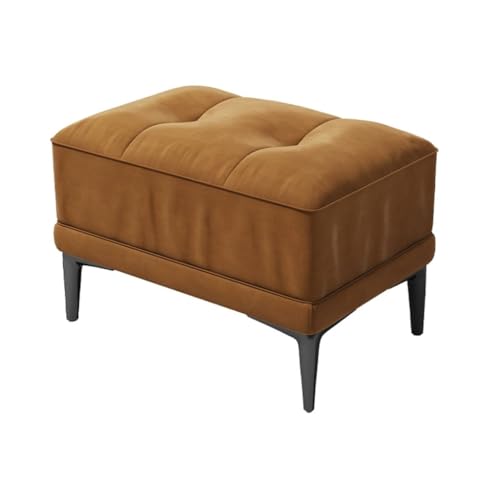 YCKEGEW Fußhocker Aus Wildleder-Samtstoff Moderner Wohnzimmer-Sofahocker, Pouf-Hocker Schuhbank Für Den Eingangsbereich, Kleiner Tritthocker Mit Weichem Sitz(Bruin,Rectangular) von YCKEGEW