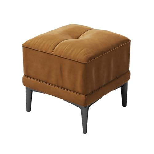 YCKEGEW Fußhocker Aus Wildleder-Samtstoff Moderner Wohnzimmer-Sofahocker, Pouf-Hocker Schuhbank Für Den Eingangsbereich, Kleiner Tritthocker Mit Weichem Sitz(Bruin,Square) von YCKEGEW