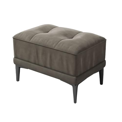 YCKEGEW Fußhocker Aus Wildleder-Samtstoff Moderner Wohnzimmer-Sofahocker, Pouf-Hocker Schuhbank Für Den Eingangsbereich, Kleiner Tritthocker Mit Weichem Sitz(Grey,Rectangular) von YCKEGEW