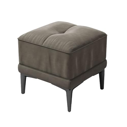 YCKEGEW Fußhocker Aus Wildleder-Samtstoff Moderner Wohnzimmer-Sofahocker, Pouf-Hocker Schuhbank Für Den Eingangsbereich, Kleiner Tritthocker Mit Weichem Sitz(Grey,Square) von YCKEGEW