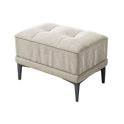 YCKEGEW Fußhocker Aus Wildleder-Samtstoff Moderner Wohnzimmer-Sofahocker, Pouf-Hocker Schuhbank Für Den Eingangsbereich, Kleiner Tritthocker Mit Weichem Sitz(White,Rectangular) von YCKEGEW
