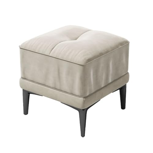 YCKEGEW Fußhocker Aus Wildleder-Samtstoff Moderner Wohnzimmer-Sofahocker, Pouf-Hocker Schuhbank Für Den Eingangsbereich, Kleiner Tritthocker Mit Weichem Sitz(White,Square) von YCKEGEW
