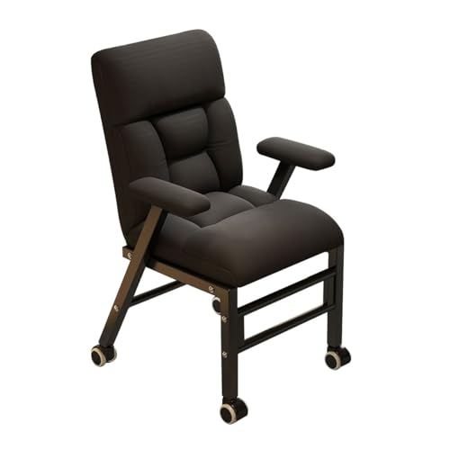 YCKEGEW Home Office Stuhl Mit 4 Rädern, Liegestühle Faule Sofa Freizeitstuhl Mit Armlehne Und Verstellbarem Rücken, Rezeption Schreibtisch Stühle(Mesh Black,Without) von YCKEGEW