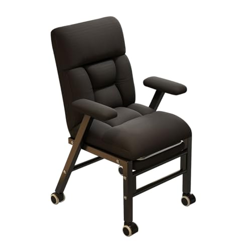 YCKEGEW Home Office Stuhl Mit 4 Rädern, Liegestühle Faule Sofa Freizeitstuhl Mit Armlehne Und Verstellbarem Rücken, Rezeption Schreibtisch Stühle(Mesh Black,with Footrest) von YCKEGEW
