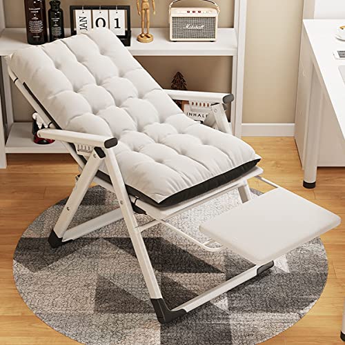 YCKEGEW Klappstühle Mit Gepolsterten Sitzen Wohnzimmer-Sessel Teleskopische Fußstützen,Lazy Recliner Sofa Stuhl,Home-Office-Schreibtischstühle Für Erwachsene Kinder (Color : White) von YCKEGEW