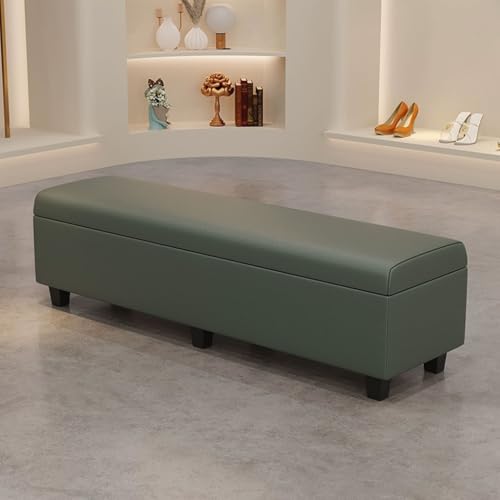 YCKEGEW Lange Aufbewahrungsbank Für Schlafzimmer Und Wohnzimmer,rechteckige Moderne Ottomane,Schuhhocker Für Den Eingangsbereich, Bänke Für Das Ende des Bettes(Dark Forest Green,90cm) von YCKEGEW