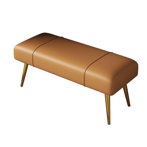 YCKEGEW Lange Bettbank Gepolsterte Bank Für Den Eingangsbereich Zum Schuhewechseln, Moderne Ottomane Mit Gepolstertem Sitz Und Metallgestell Für Wohnzimmer Und Büro(Orange,100cm) von YCKEGEW