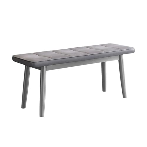 YCKEGEW Massivholzbank Lange Esszimmerbank Mit Gepolstertem Sitz, Bettbank Für Das Schlafzimmer, Freizeit-Sofa-Fußhocker, Fensterbank, Schuhbänke(Grey-A,80cm) von YCKEGEW