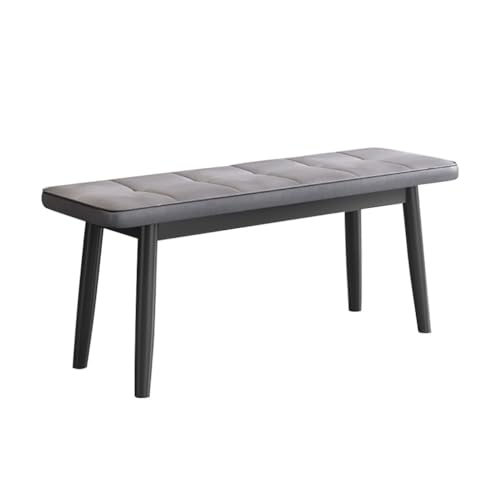 YCKEGEW Massivholzbank Lange Esszimmerbank Mit Gepolstertem Sitz, Bettbank Für Das Schlafzimmer, Freizeit-Sofa-Fußhocker, Fensterbank, Schuhbänke(Grey-B,80cm) von YCKEGEW