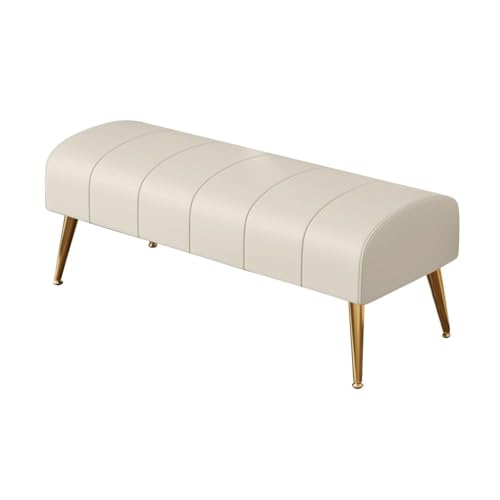 YCKEGEW Moderne Lange Lederbank Mit Goldenen Beinen,rechteckige Ottomane,gepolsterte Bettbank Fensterbank Für Schlafzimmer Und Wohnzimmer(Beige,80cm) von YCKEGEW