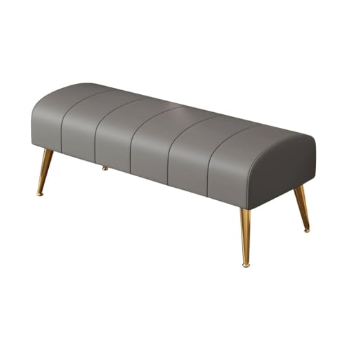YCKEGEW Moderne Lange Lederbank Mit Goldenen Beinen,rechteckige Ottomane,gepolsterte Bettbank Fensterbank Für Schlafzimmer Und Wohnzimmer(Dark Grey,100cm) von YCKEGEW