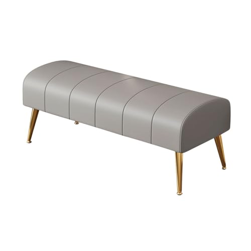 YCKEGEW Moderne Lange Lederbank Mit Goldenen Beinen,rechteckige Ottomane,gepolsterte Bettbank Fensterbank Für Schlafzimmer Und Wohnzimmer(Grey,80cm) von YCKEGEW