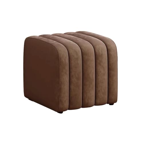 YCKEGEW Niedliche Moderne Ottomane Aus Samt,Schuhhocker Für Den Eingangsbereich,Sofa-Fußstütze,45 cm Hoher Schminkhocker Zusätzlicher Sitzplatz Für Das Wohnzimmer(Khaki) von YCKEGEW