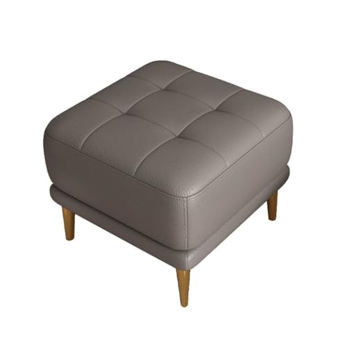 YCKEGEW Quadratische Fußstütze Wechselbare Schuhbank Für Den Eingangsbereich,Pouf Leder-Ottomane Für Wohnzimmer Schlafzimmer,Gepolsterter Sitz Mit Goldenen Beinen(Dark Grey) von YCKEGEW