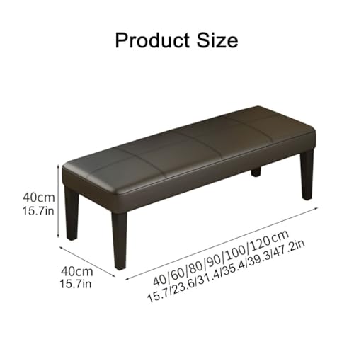 YCKEGEW Rechteckige Leder-Ottomane,Eed-Bank Für Das Schlafzimmer Am Fußende des Bettes – Schuhbank Für Den Eingangsbereich des Wohnzimmers, Dekorative Wohnmöbel(Grey,90cm) von YCKEGEW