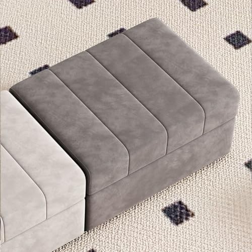 YCKEGEW Samtige Quadratische Ottomane, Aufbewahrungsbox Aufklappbarer Aufbewahrungshocker Für Wohnzimmer Und Schlafzimmer, Sofa-Fußstütze, Bett-Hocker(Grey) von YCKEGEW