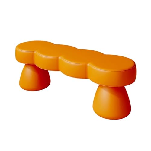 YCKEGEW Wohnzimmerbank Sitzbank Moderne Ottomane Gepolsterte Fußstütze, Bettbank Schuhhocker Für Den Eingangsbereich, Garderobe Shop Ruhebank(Orange,120cm) von YCKEGEW