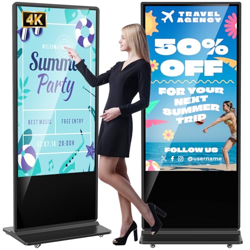 YCKJNB 65 Zoll 4K Touchscreen Digitaler Kundenstopper, LCD Werbedisplay Digital, Digital Signage Display, Geeignet für Einkaufszentren, Restaurants und Aller Geschäften, Schwarz YCKJNB 65 Zoll 4K Touchscreen Digitaler Kundenstopper, LCD Werbedisplay Digital, Digital Signage Display, Geeignet für Einkaufszentren, Restaurants und Aller Geschäften, Schwarz von YCKJNB