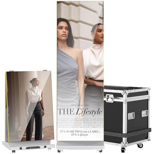 YCKJNB 80 Zoll P1.86 Spleißbarer LED Bildschirm Flexibles Digital Signage Display, Handy&Computer Software Fernauslösung, USB Plug-and-Play Full Poster Screen Werbung LED Display, Silber, 1-Pack von YCKJNB