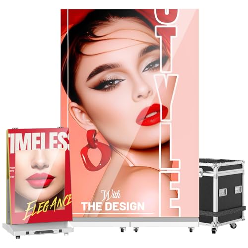 YCKJNB 80 Zoll P1.86 Spleißbarer LED Bildschirm Flexibles Digital Signage Display, Handy&Computer Software Fernauslösung, USB Plug-and-Play Full Poster Screen Werbung LED Display, Silber, 2-Pack von YCKJNB