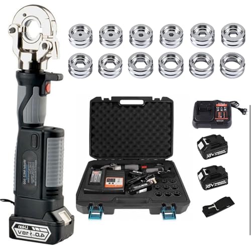 Elektrisches Presszange, 10-300 mm² Elektrischer Crimper with 12 Pairs of Crimping Inserts 20V 5Ah Crimping Pliers for Copper Aluminium Cable Lugs Elektrisches Presszange, 10-300 mm² Elektrischer Crimper with 12 Pairs of Crimping Inserts 20V 5Ah Crimping Pliers for Copper Aluminium Cable Lugs von YCKJXSMA