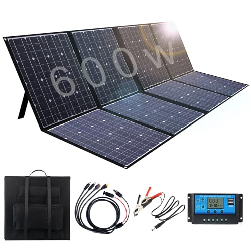 Faltbares Solarpanel 600w, 36V/23% Effizienz Solar Panel mit IP65 Wasserdicht für Tragbare Solargeneratoren RV Batterie Boot Wohnwagen Balkon Garten Camping von YCKJXSMA