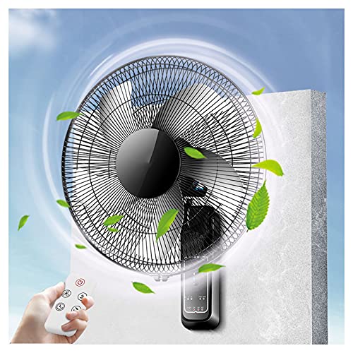 16" 18" oszillierende Wandventilatoren schwarz, mit 3 Geschwindigkeitseinstellungen, leiser Kühlwandventilator, elektrischer Ventilator mit Timer und Fernbedienung, ideal für Zuhause und das Büro von YCNLYSSR