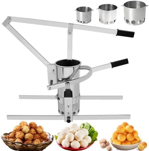 Kommerzielle manuelle Frikadellenformmaschine, Frikadellenhersteller aus Edelstahl, mit 15 mm, 20 mm, 25 mm Form, einstellbarer Höhe, leicht zu reinigen, zur Herstellung von Fischbällchen, Rindfleis von YCNLYSSR