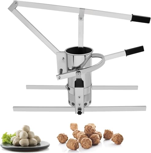 Kommerzielle manuelle Frikadellenformmaschine, professioneller Frikadellenformer mit 15, 20, 25 mm Modellen, einstellbare Höhe, Frikadellenmaschine, zur Herstellung von Fischbällchen, Rindfleischbäl von YCNLYSSR