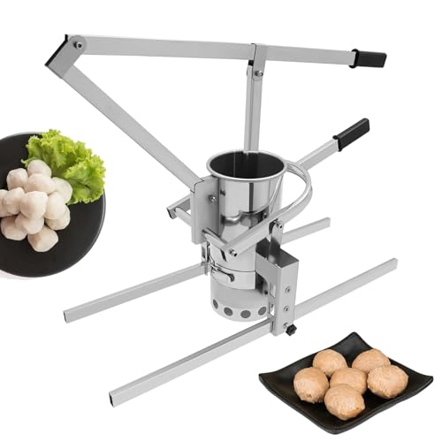 Manuelle Frikadellenformmaschine, Frikadellenmaschine aus Edelstahl mit 15, 20, 25 mm Modellen, kommerzielle Frikadellen-Garnelenbällchen-Verarbeitungsformmaschine, für das Restaurant in der Küche z von YCNLYSSR
