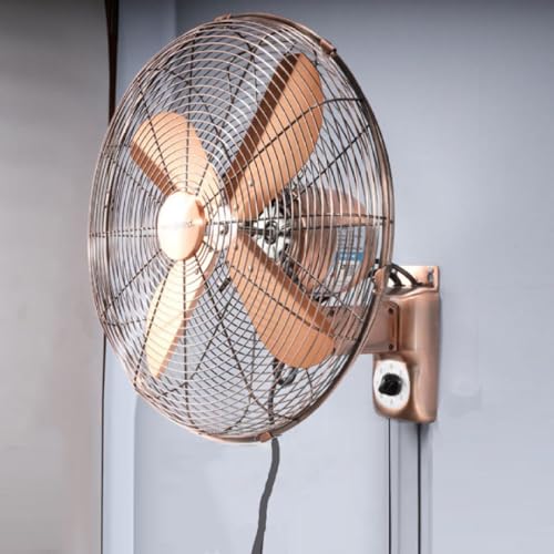 Oszillierender Wandventilator aus Metall, Retro-Wandventilator mit 3 Geschwindigkeiten, mechanisch/ferngesteuert, Wandventilator mit oszillierendem Kopf links und rechts für Außenventilatoren in Ind von YCNLYSSR
