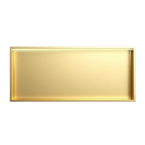 Unterputz-Duschnische aus Edelstahl mit LED-Licht (keine Fliesen nötig), Metall-Finish für Badezimmer, Champagner-Gold, 72 x 32 x 12,5 cm, modernes Design von YCNLYSSR