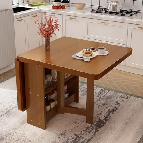 Vielseitiger Esstisch aus Massivholz mit Klappblatt – platzsparender, zusammenklappbarer Schreibtisch mit doppellagigem Stauraum, faltbarem Design, 400 kg Tragkraft – ideal für die Verwendung in Küc Vielseitiger Esstisch aus Massivholz mit Klappblatt – platzsparender, zusammenklappbarer Schreibtisch mit doppellagigem Stauraum, faltbarem Design, 400 kg Tragkraft – ideal für die Verwendung in Küc von YCNLYSSR