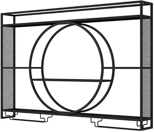 Wandmontiertes Weinregal mit Glashalter, Präsentationsständer für Weinflaschen und Glas aus Eisen, moderner Weinhalter mit Regalen, Hintergrunddekoration für Wohnzimmer und Restaurants (Größe: 55,1 Wandmontiertes Weinregal mit Glashalter, Präsentationsständer für Weinflaschen und Glas aus Eisen, moderner Weinhalter mit Regalen, Hintergrunddekoration für Wohnzimmer und Restaurants (Größe: 55,1 von YCNLYSSR