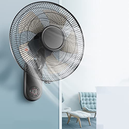 Wandventilator - Kühlender oszillierender elektrischer Ventilator mit Fernbedienung - Geräuschloser Hochgeschwindigkeits-Rotationsventilator - Für Schlafzimmer, Büro und Fitnessstudio (Mechanisch, 1 von YCNLYSSR