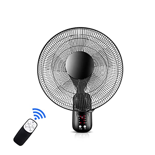 Wandventilator mit 3 Lüftergeschwindigkeiten, an der Wand montierte Ventilatoren mit Fernbedienung, leistungsstarke Kühlung, Oszillation des elektrischen Kühlventilators, schwarzer Hochleistungs-Luf von YCNLYSSR
